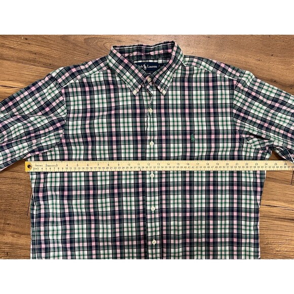 Ralph Lauren Button Down Shirt Mens Large Classic Fit Plaid Multicolor Blue Pink - Picture 6 of 11